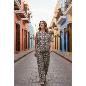 Gai + Lisva Black/White Matching Pant Set Size M (38) NWT